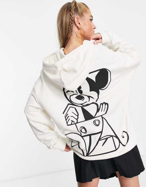 ASOS DESIGN Punk Mickey unisex oversized hoodie with Disney prints in black