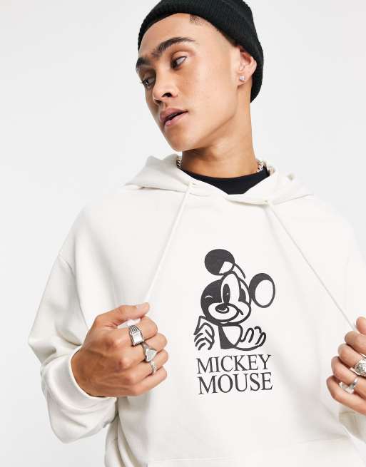 Mickey mouse shop hoodie mens white