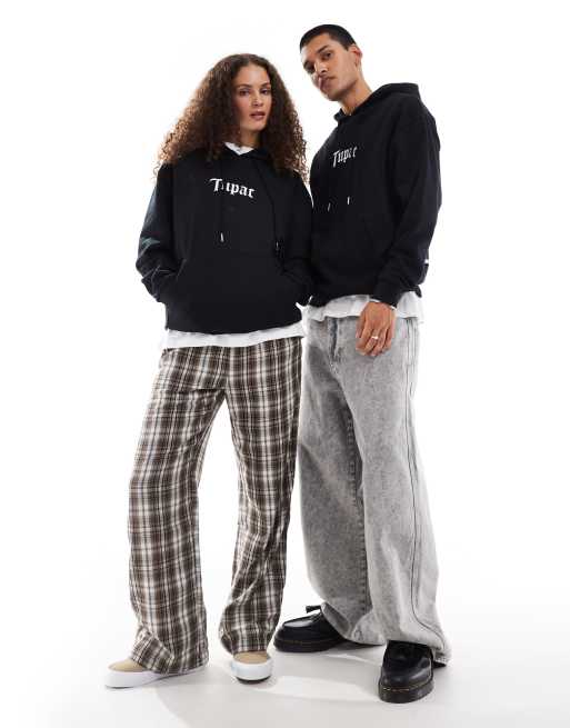ASOS DESIGN - Unisex - Oversized hættetrøje med licenseret Tupac-grafik i sort, 4 af 4