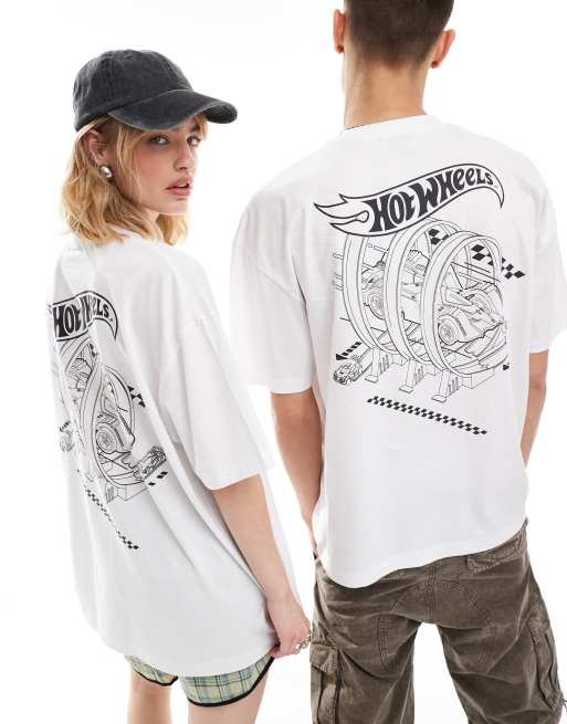 ASOS DESIGN - Unisex - Oversized hvid T-shirt med licenseret Hot Wheels-print, 4 af 4