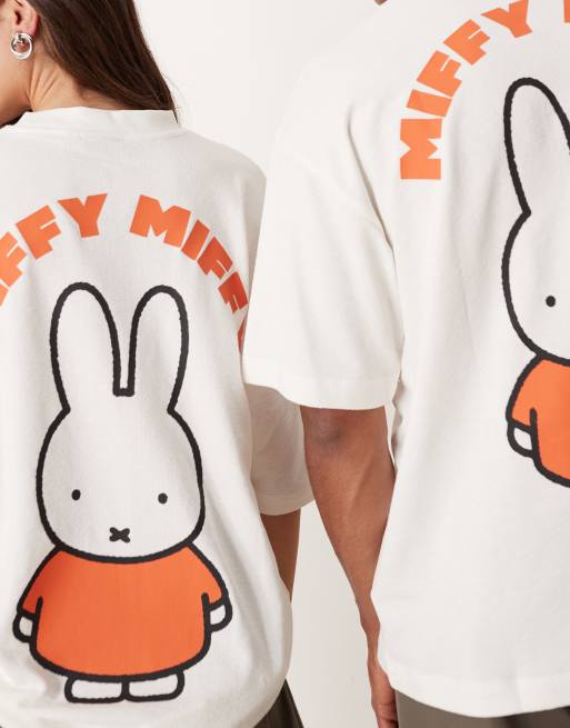 ASOS DESIGN - Unisex - Oversized hvid T-shirt med tekstur og Miffy-print  , 5 af 5