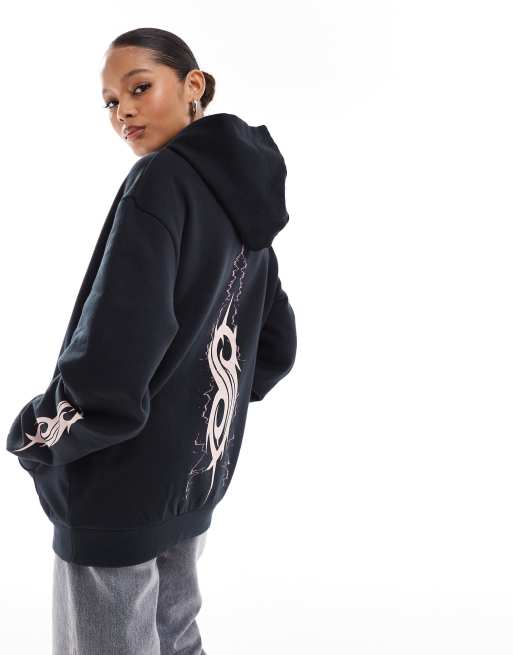 ASOS DESIGN unisex oversized licence hoodie with Slipknot prints in black, 2 of 4