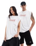 [ASOS DESIGN] ASOS DESIGN unisex oversized licence singlet with Coca-Cola prints in white M WHITE
