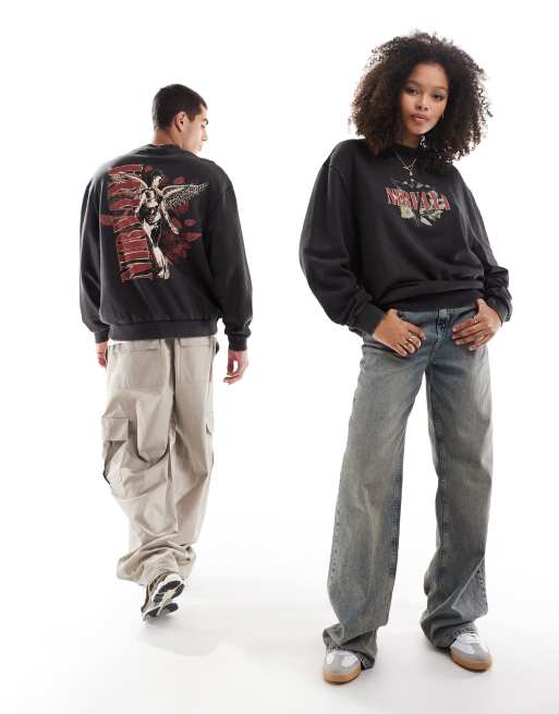 ASOS DESIGN unisex oversized license sweatshirt with Nirvana