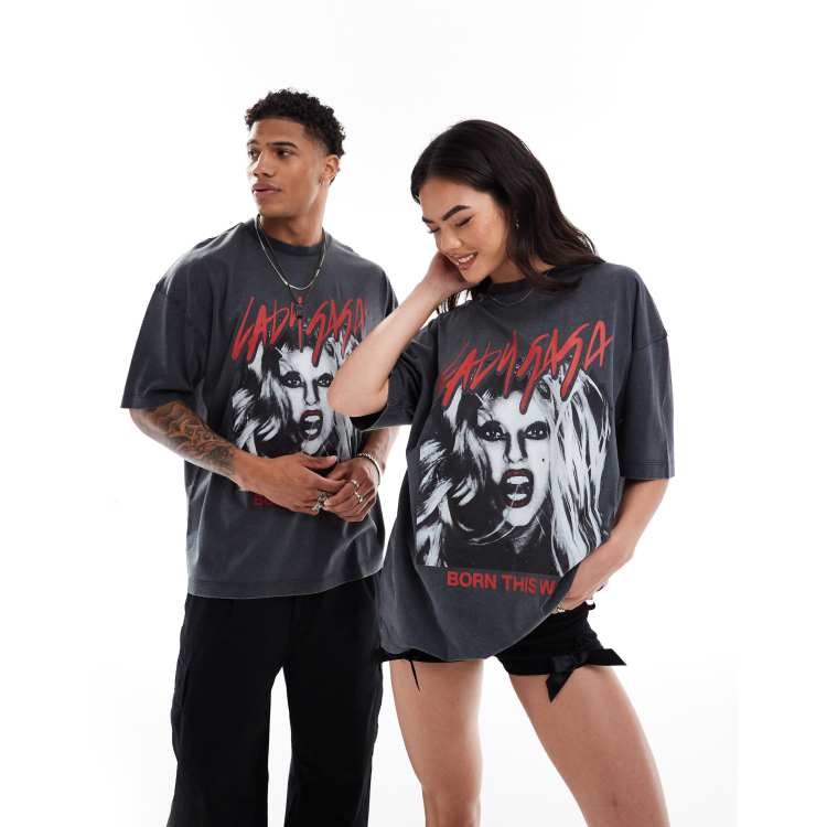 ASOS DESIGN unisex oversized license t-shirt with Lady Gaga Born