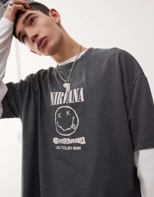 ASOS DESIGN unisex oversized license T-shirt with Nirvana