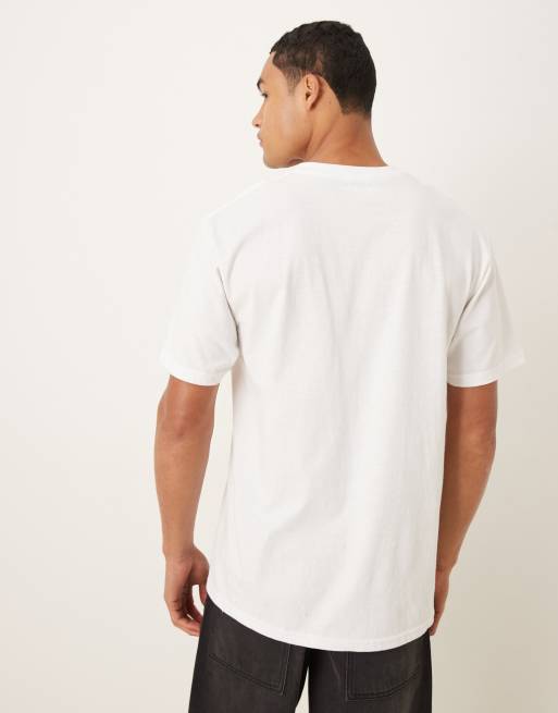 ASOS DESIGN unisex oversized license t-shirt with Oasis front print in white, 3 of 4