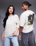 [ASOS DESIGN] ASOS DESIGN unisex oversized license t-shirt with Scarface prints in washed beige-Neutral M Washed beige
