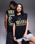 [ASOS DESIGN] ASOS DESIGN unisex oversized license tank with Nirvana prints in black L BLACK
