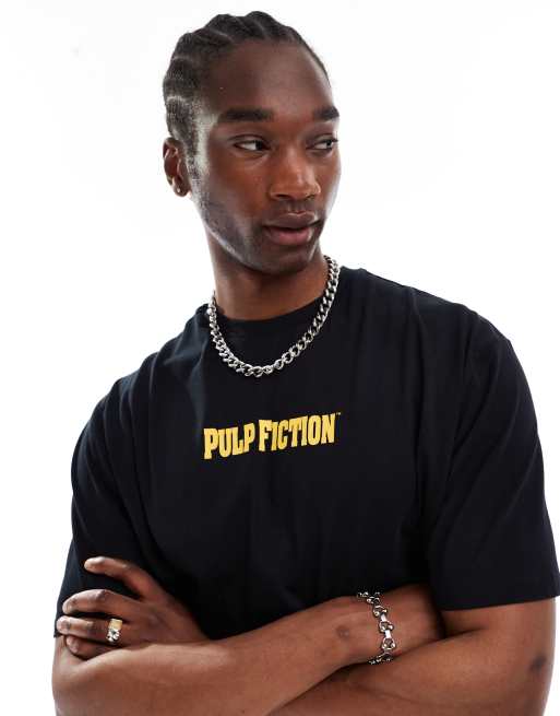 ASOS DESIGN unisex oversized license tee in black with Pulp