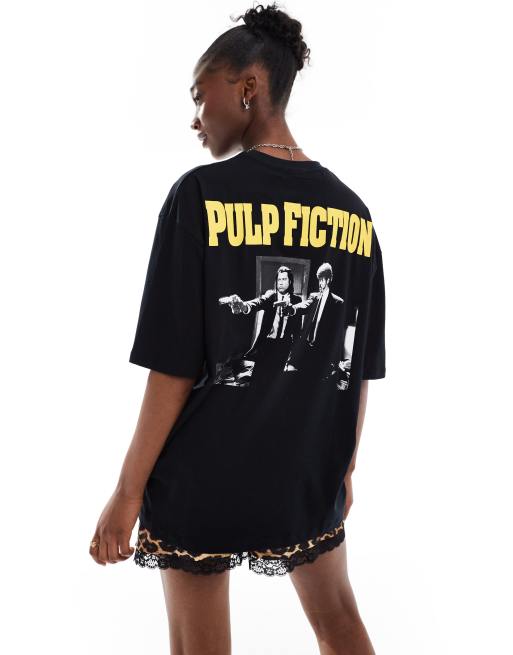 ASOS DESIGN unisex oversized license tee in black with Pulp