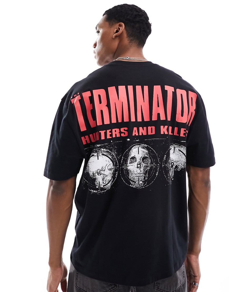 ASOS DESIGN unisex oversized license tee in black with Terminator graphic prints