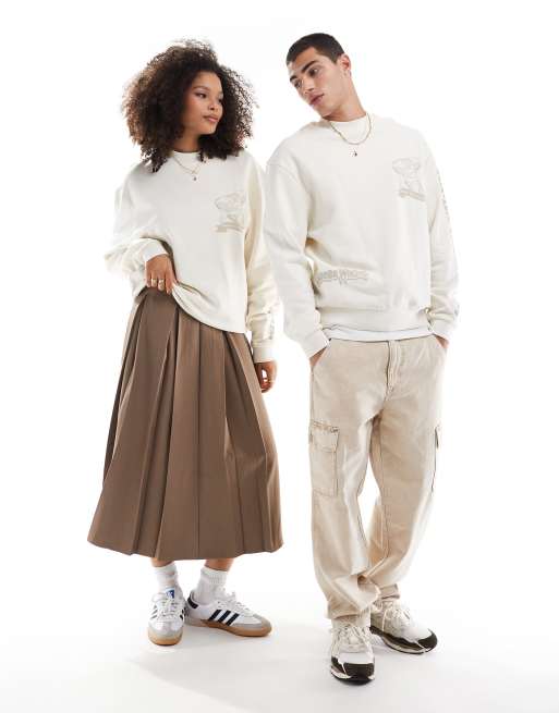 ASOS DESIGN unisex oversized licensed sweatshirt with Woody Woodpecker prints in ecru, 2 of 4