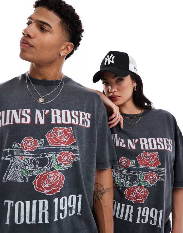 ASOS DESIGN unisex oversized licensed T-shirt with Guns N' Roses