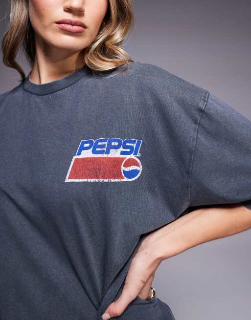 ASOS DESIGN unisex oversized licensed T-shirt with Pepsi logo 