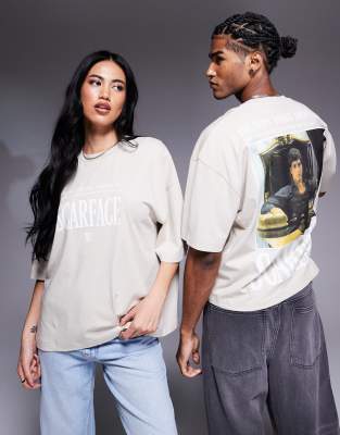 Asos Design Unisex Oversized Licensed T-shirt With Scarface Prints