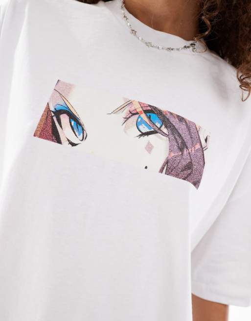 ASOS DESIGN Unisex - Oversized og hvid T-shirt med Harley Quinn-grafikprint, 3 af 4