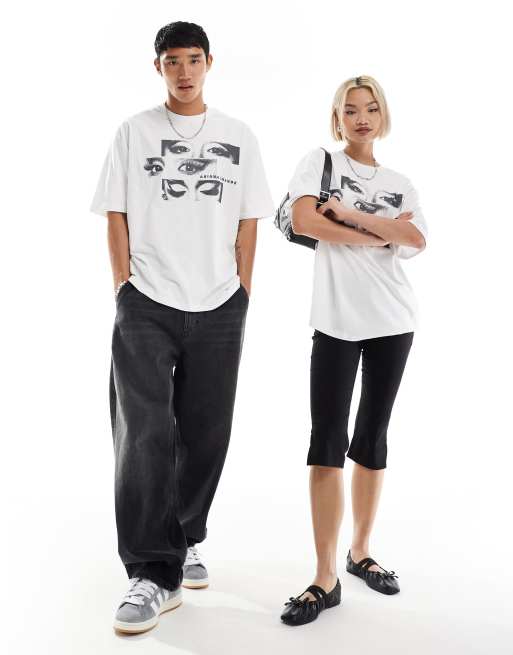 ASOS DESIGN - Unisex - Oversized og hvid T-shirt med licenseret Ariana Grande-print, 2 af 4