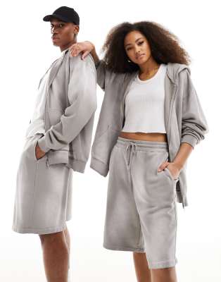 Asos Design Unisex Oversized Sweatshirt With Seam Detail In Washed Gray - Part Of A Set-brown In Brown