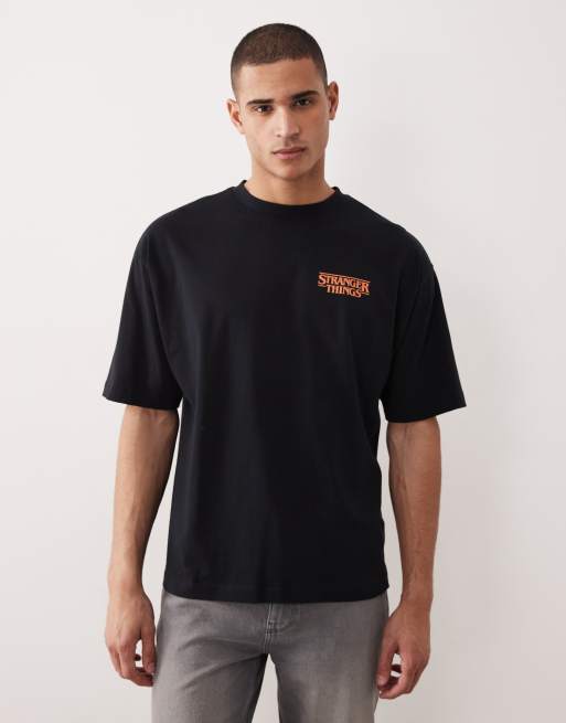 ASOS DESIGN - Unisex - Oversized sort T-shirt med Stranger Things-print, 2 af 5
