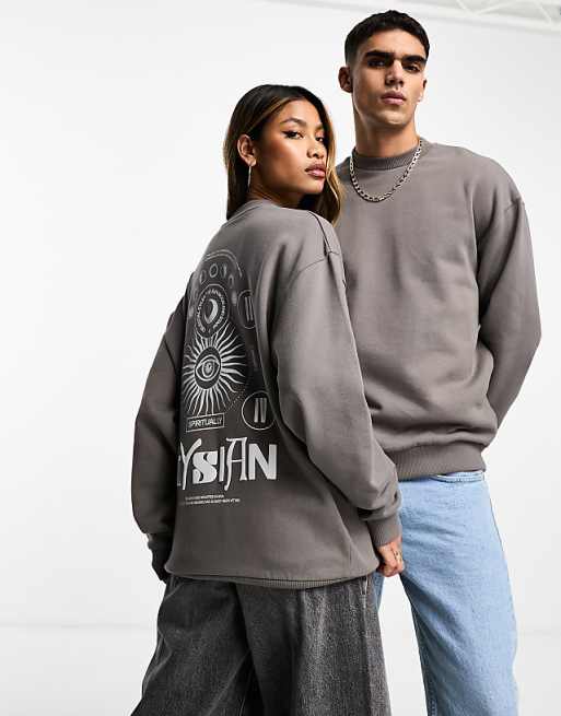 grey celestial print sweatshirt grey celestial print sweatshirt