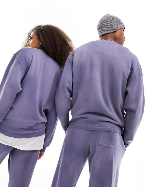 ASOS DESIGN unisex oversized sweatshirt in washed blue (part of a set) , 2 of 4