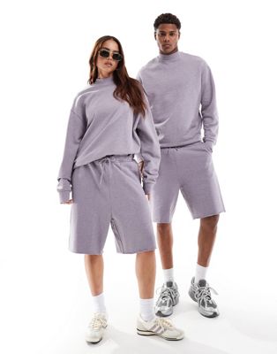 Asos Design Unisex Oversized Sweatshirt In Washed Lilac - Part Of A Set-gray