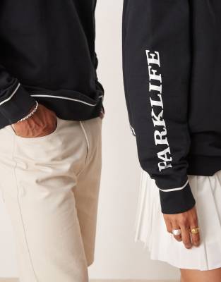 Asos Design Unisex Oversized Sweatshirt With Blur Prints In Black