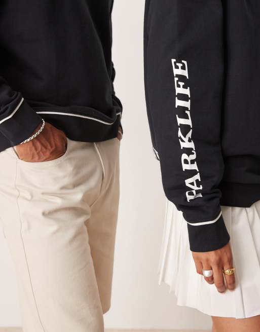 ASOS DESIGN Unisex oversized sweatshirt with Blur prints in black