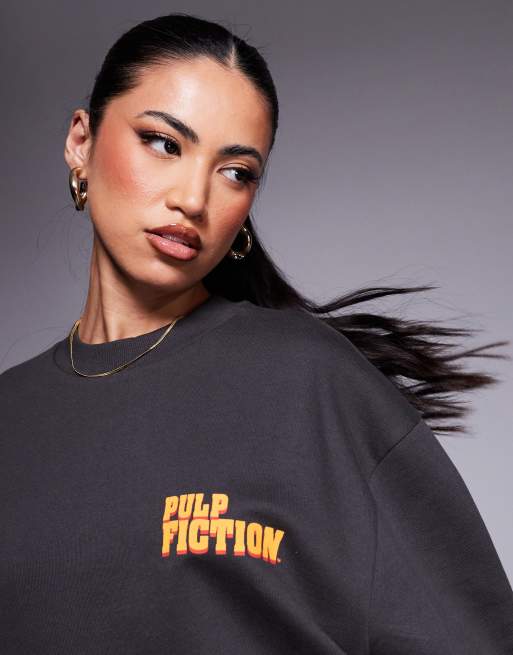 ASOS DESIGN unisex oversized sweatshirt with Pulp Fiction