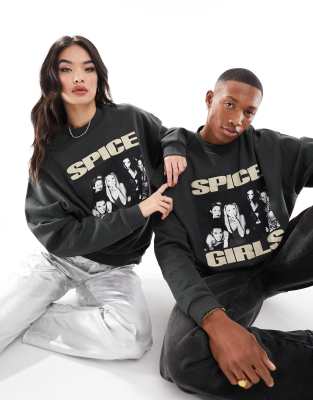 ASOS DESIGN unisex oversized sweatshirt with Spice Girls graphics in charcoal - ASOS Price Checker