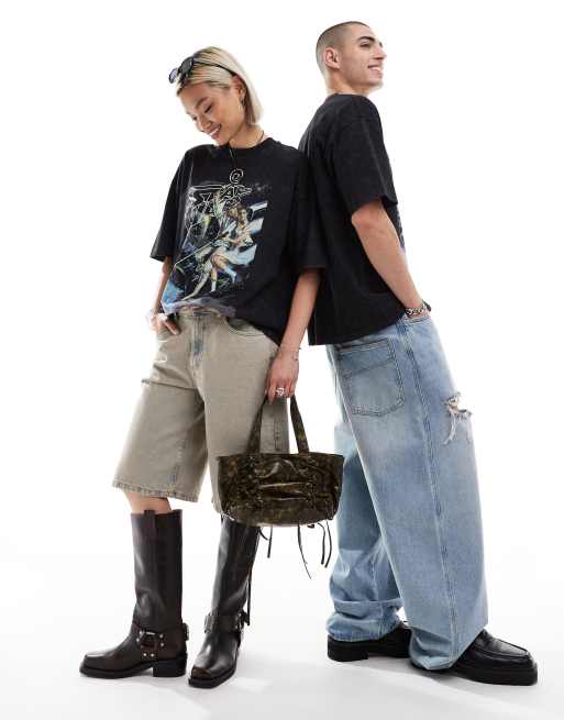 ASOS DESIGN - Unisex - Oversized T-shirt med licenseret 'Star Wars'-grafik i vasket sort, 3 af 4