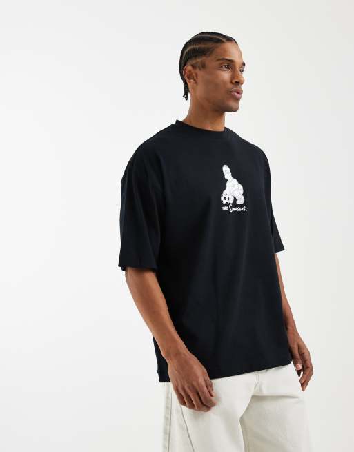 ASOS DESIGN - Unisex oversized T-shirt met The Simpsons-print in zwart, 4 van 5