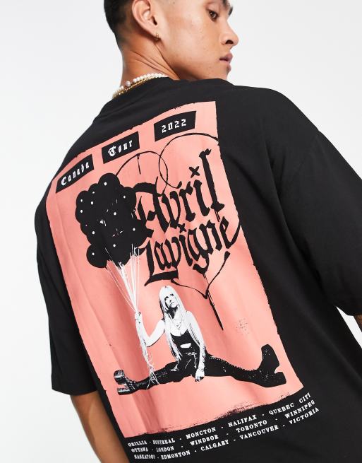 ASOS DESIGN unisex oversized t-shirt with Avril Lavigne print in black