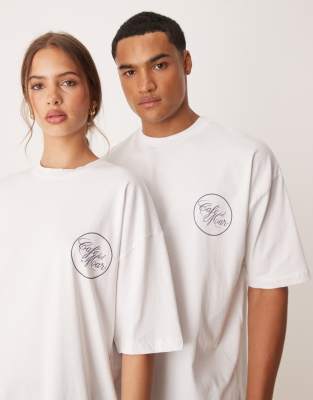 Asos Design Unisex Oversized T-shirt With Cafe Del Mar Prints In Neutral