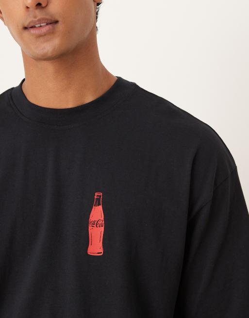 ASOS DESIGN unisex oversized t-shirt with Coca Cola print in black