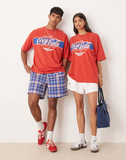 ASOS DESIGN Unisex oversized t-shirt with Coca-Cola prints in red - view 1