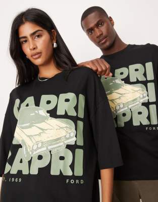 Asos Design Unisex Oversized T-shirt With Ford Print