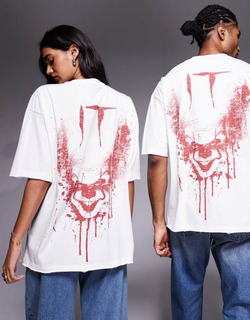 ASOS DESIGN unisex oversized t-shirt with Halloween IT print in white, 3 of 4