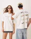 [ASOS DESIGN] ASOS DESIGN unisex oversized t-shirt with Hot Wheels prints in white M WHITE