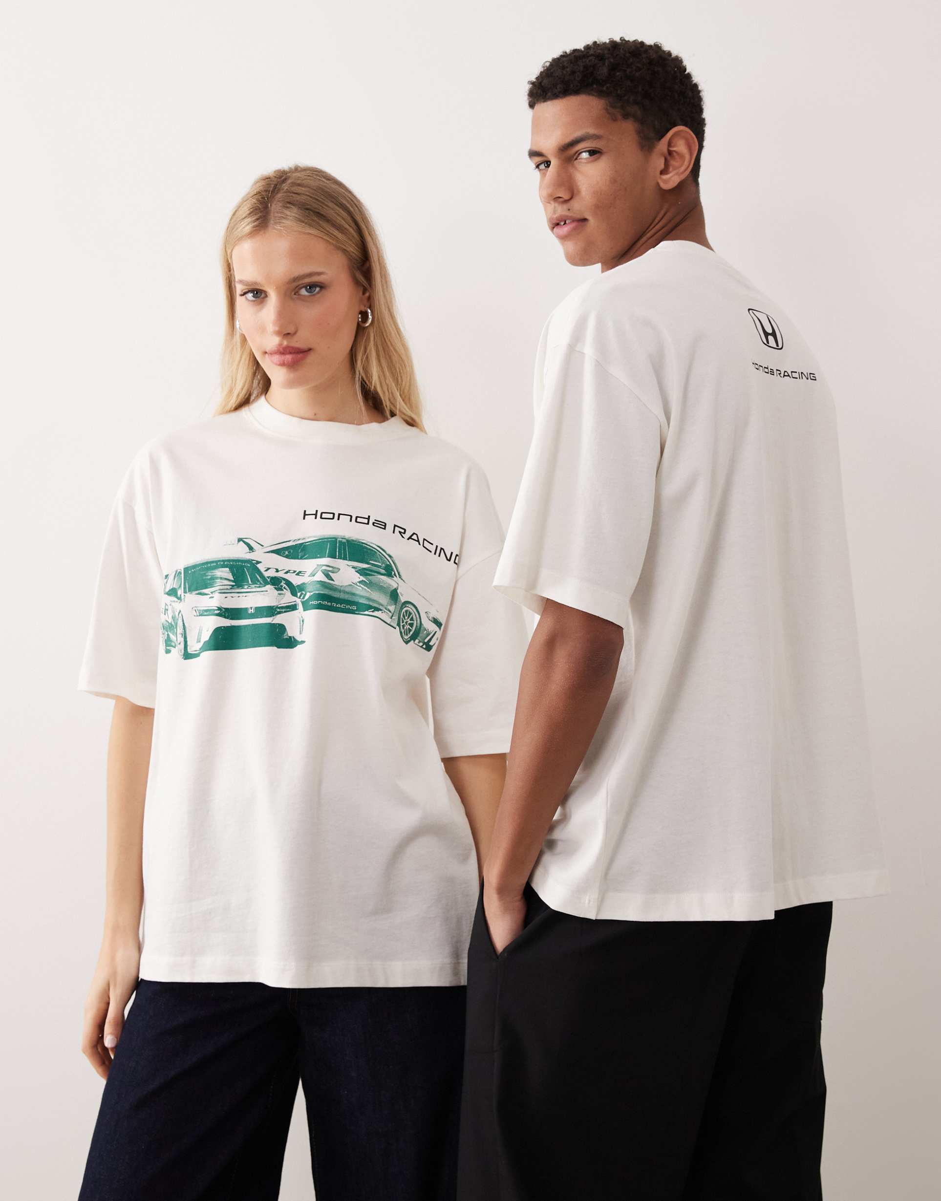 asos design unisex oversized t-shirt with hrc car print in off-white