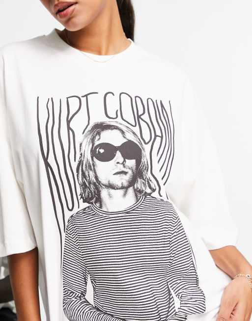 ASOS DESIGN unisex oversized T-shirt with Cobain print in ecru | ASOS