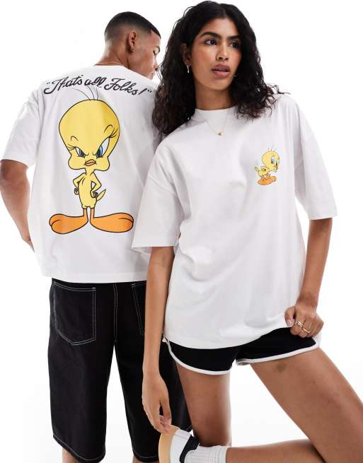 Asos Design Unisex Oversized T Shirt With Looney Tunes Tweetie Pie