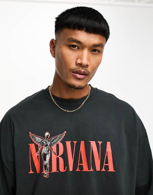 ASOS DESIGN unisex oversized t-shirt with Nirvana print and