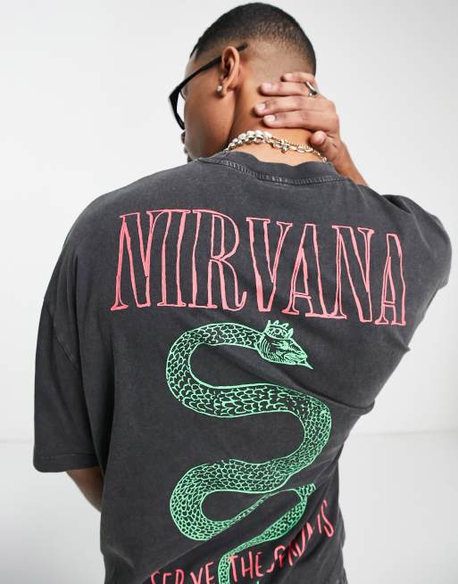 ASOS DESIGN unisex oversized t-shirt with Nirvana print in black