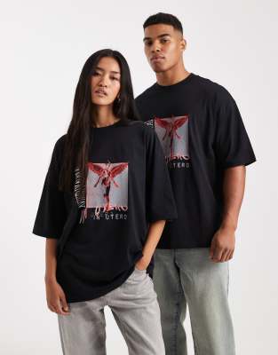 Asos Design Unisex Oversized T-shirt With Nirvana Print In Black