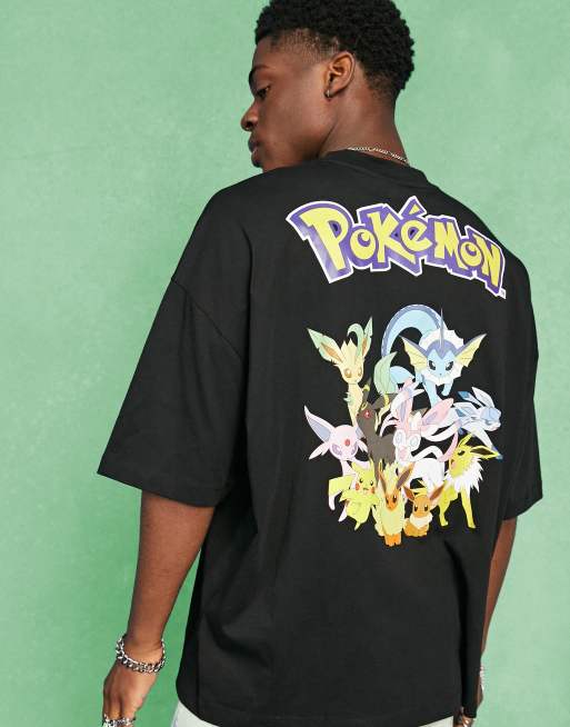 ASOS DESIGN unisex oversized with Pokemon print in black |