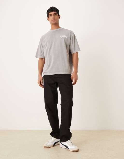 ASOS DESIGN unisex oversized t-shirt with Pokémon print in grey