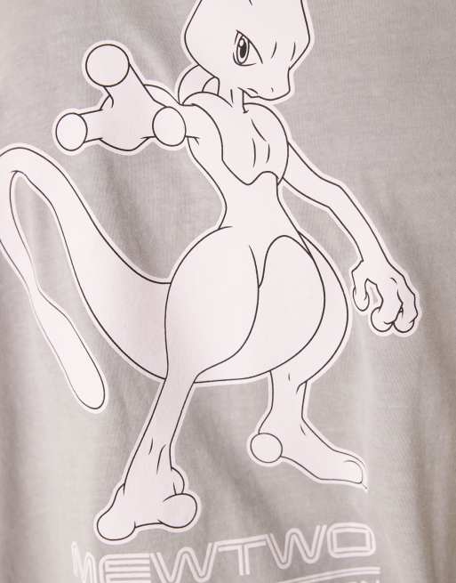 ASOS DESIGN unisex oversized t-shirt with Pokémon print in grey