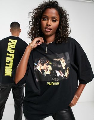 ASOS DESIGN unisex oversized t-shirt with Pulp Fiction print in black - ASOS Price Checker